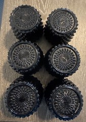 6 Old Fashioned Cameo Black by Tiara 3 5/8″ Pressed/Pat Glass USA