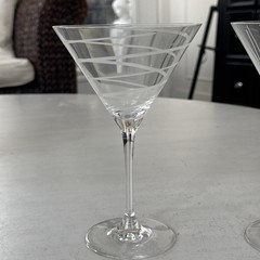 Pair Of Designs ~ Mikasa «CHEERS» Martini Glasses ~ 7 1/4″ Tall
