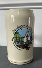 Vintage 1998 Bamberger Sandkerwa Stein Germany 0.5L Ceramic Beer Mug Rooster Art