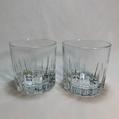 2 Vintage Crisa CQ15 Whiskey Rocks Glasses Glass Tumblers