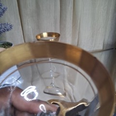 Tiffin Franciscan Minton Optic Paneled Gold Rimmed Champagne Sherbet Glasses