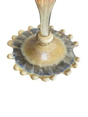 Unique Murano Goblet Swirl Crystal Flared Base Scalloped Edges Handmade Tipetto