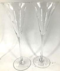 Pair Toasting Flute Marquis By Waterford Yours Truly Collection TALL 11 1/4″ EU