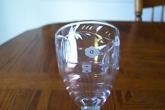 Rock Sharpe Glass Clear Polished & Gray Wheel Cut Breton Claret Wine 1013 EUC