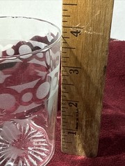 Two Antique Tumbler Bluebells & Circles Etch EAPG Early American Pattern Glasses
