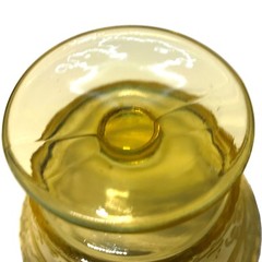 Federal Glass Depression Amber Golden Patrician Spoke Footed Sherbet 3.5″