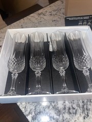 Cristal D’arques Longchamp France 24% Lead Crystal Set of 4 Glasses 5oz Each