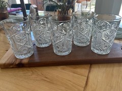Vintage Libbey Hobstar Crystal Glassware. set of 5