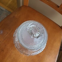 Anchor Hocking Rainflower Vintage Textured Clear Glass Canister Jar