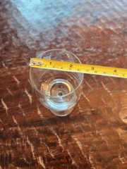 Single Floral Cut & Etched Unusual Wafer- Stem Wine Glasses Goblet