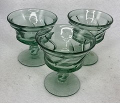 Vintage Fostoria Jamestown Green Champagne Glasses 4.2in Discontinued Set of 3