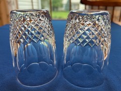 Set of 2 Waterford (?) Crystal Colleen Pattern 10oz Flat Tumblers ~4.25″ Tall