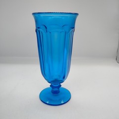 Set Of 4 Imperial Old Williamsburg Antique Blue Footed Iced Tea Glasses 7″