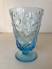Single Bryce El Rancho Cerulean blue water goblet Seneca Dirftwood glass