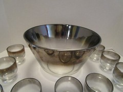 MCM Vitreon Queens Lusterware Crystal 12 Pc. Punch Set Stackable tumblers