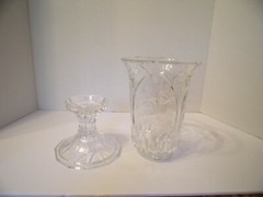 NATIVITY SCENE 11 1/2″ HURRICANE CANDLE LAMP LEAD CRYSTAL ST. GEORGE