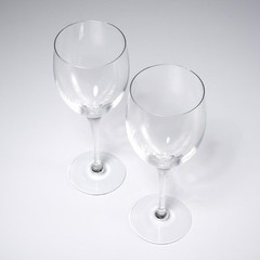 Pair of Orrefors Sweden Illusion Clear Oversize Water Goblet Wine Glass 9.25″h