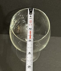 Bowl-Shaped Tasting Wine Glass, 6.5”H Clear Lead Crystal Stemware, France