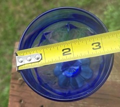 Blue Libby Durotuff Glass Goblet Vintage