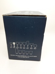 NIB Vintage BOHEMIA CRYSTAL Cut Wine Glasses 6″ 90ml Set of 6 Czech Republic HTF