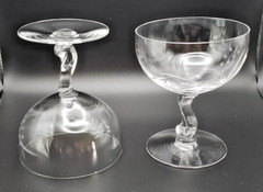 Fostoria Crystal Gray Cut Spring Pattern Champagne/Tall Sherbet glass – set of 2