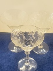 Set of 3 Glastonbury Lotus Vesta Clear Stem 75 Champagne/Tall Sherbet SASE102225