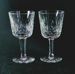 WATERFORD LISMORE PORT GLASSES, Cut Lead Crystal, 4 1/2″, 2 Oz, IRELAND, 2PCS