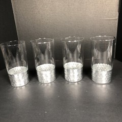 Zodax Fez Cut Glass Tumblers With Silver Leaf Set Of 4 – 6.5 Inch Tall
