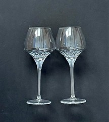 Set of 2 Rogaska Crystal Open Up Wine Glasses Flower Star Frosted Available 4