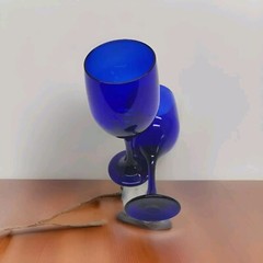 7-Inch Cobalt Blue Glasses – Set of 2 Wine/Water Glasses, 10oz Capacity