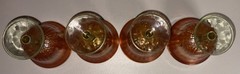 Set 4 Fenton Marigold Carnival Glass Holly Uranium Sherbet Goblets Vaseline UV