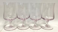 Lot of 4 Saski Crystal Rapture Coral Iced Tea Glasses 6.5″ Tall x 3″ Diameter