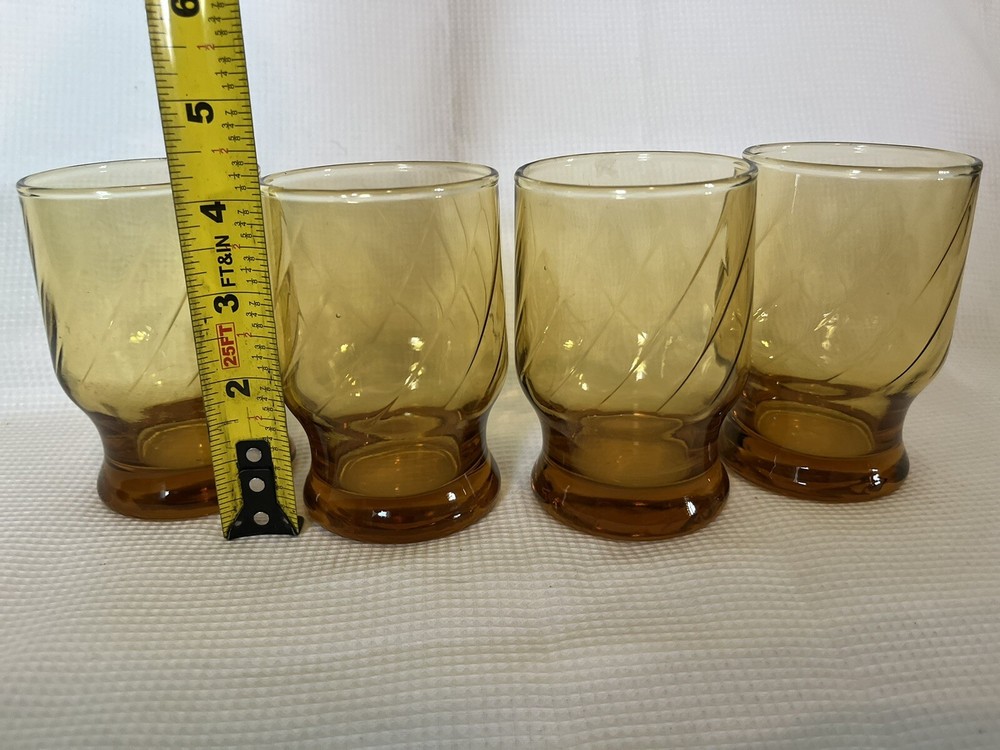 Libby￼ Amber Juice Glasses Swirl, Set Of 4