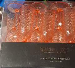 Rachel Zoe Orange Plastic Disposable Champagne Glasses 5.5 oz Set of 24