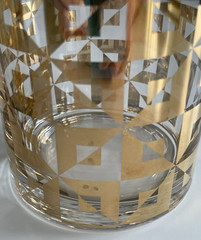 Set of 4 Rosanna Art Deco Double Old Fashioned Gilded Gold Glasses