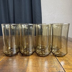 Vtg MCM 1970’s 12oz Libbey Amber/Gold Bolero Tumblers/Drinking Glasses-Set of 8