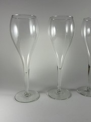 Hand blown Baccarat Style champagne flutes Set Of 3