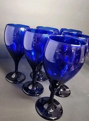 Stunning Vintage Libbey Cobalt Blue Wine Glasses Set Of 6 – 8.5” Tall
