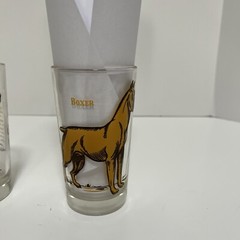 Vintage MCM Boxer Dog Breed Tumblers Glass