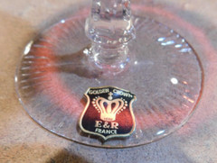 Bayel Golden Crown E&R France red cut to clear crystal wine glass