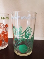 2 Vintage Cartoon Juice Glasses