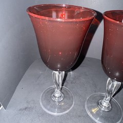 Casual Settings Ruby by CRISTAL D’ARQUES DURAND Stemmed Goblets 7 5/8” Set Of 2