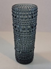 Hobnail/»Candle Wax»/Beaded Cordial Liqueur Glasses; Set of 4; Smokey Blue Color