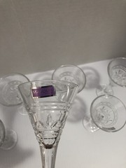 6 Waterford Crystal Marquis Cordial Glasses Set Elegant Clear Cut Etch Stemware