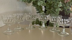 CHAMPAGNE COUPE /Tall Sherbet Artic by ARCOROC CRYSYAL GLASSES France Set of 6