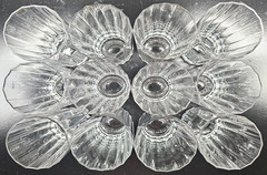 12 Dansk Oval Facette HIghball Set Vintage Clear Paneled Tumbler Bar Finland Lot