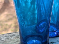 Royal Leerdam Williamsburg CW5T Blenko Glass Turquoise Drinking Glasses (6) Rare