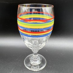 Libbey Fiesta Mambo Striped Iced Tea Glass Red Green Yellow Repeat Colors