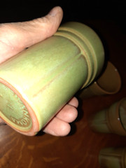 Set of 4 Frankoma 94L Wagon Wheel Prairie Green Tumblers