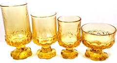 Tiffan Franciscan Madeira Cornsilk Yellow Glasses Goblet Footed Cup Stem Bar SET